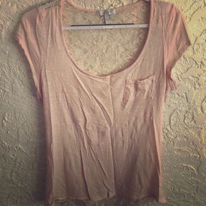 Delia*s light pink lace back tee